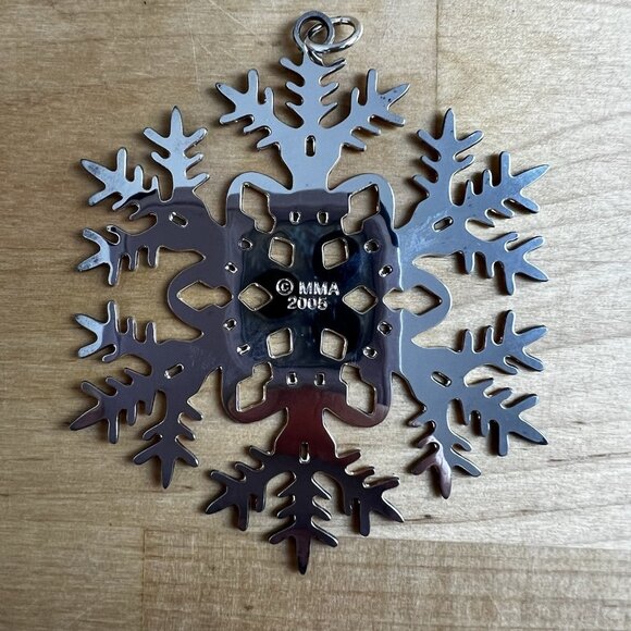 Vintage 2005 Metropolitan Museum of Art MMA Set Silver Plated Snowflake Ornament - Picture 3 of 8